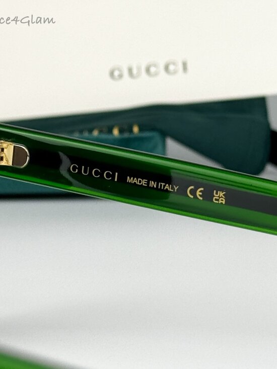Gucci Women Sunglasses Havana Green Grey Square GG0001SN 003 NEW AUTHENTIC main image 6